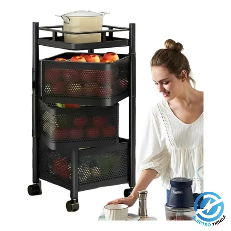 Esquinero Cuadrado 3 Niveles con Cestos Metálicos