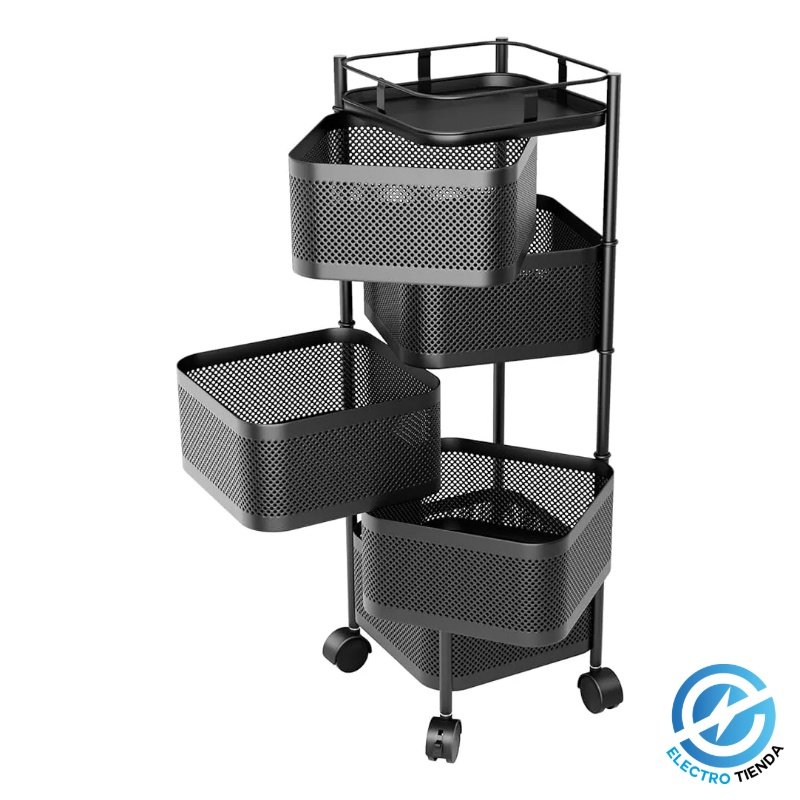 Esquinero Cuadrado 5 Niveles con Cestos Metálicos