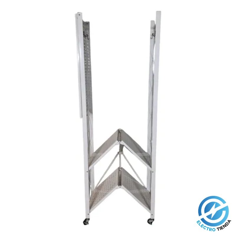 Perchero Plegable con 3 Estantes de Metal