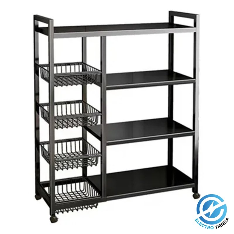 Estante con 4 Canastos y Ruedas – 90×32×113 cm