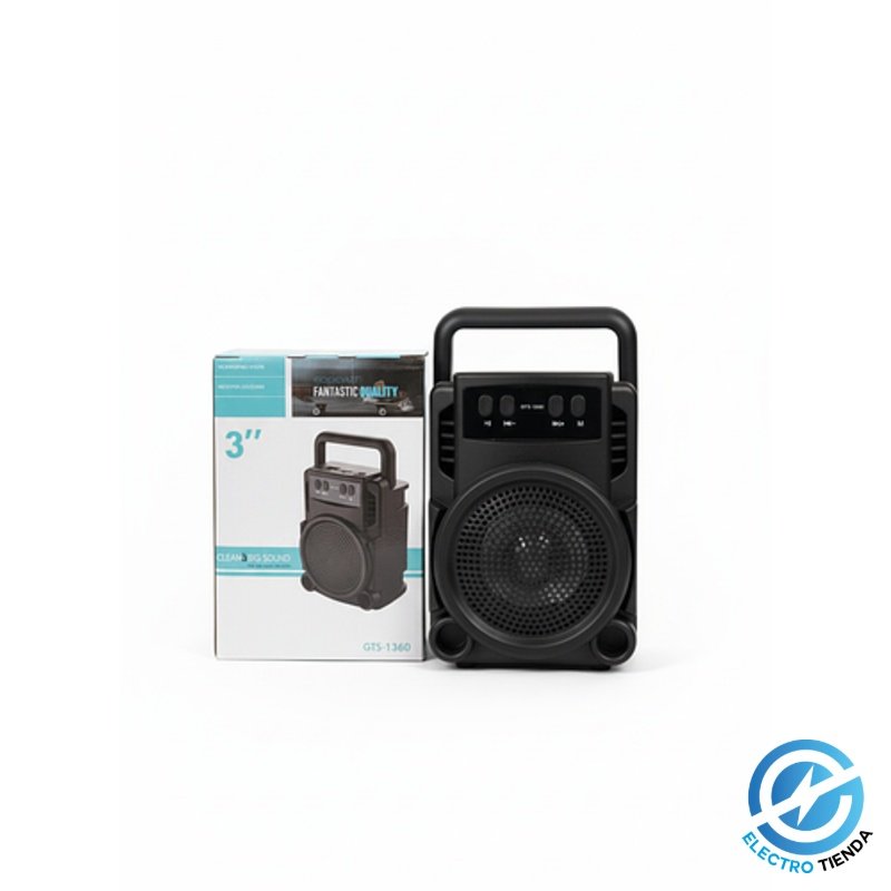 Parlante Bluetooth Portátil GTS-1360 3” con Batería Recargable