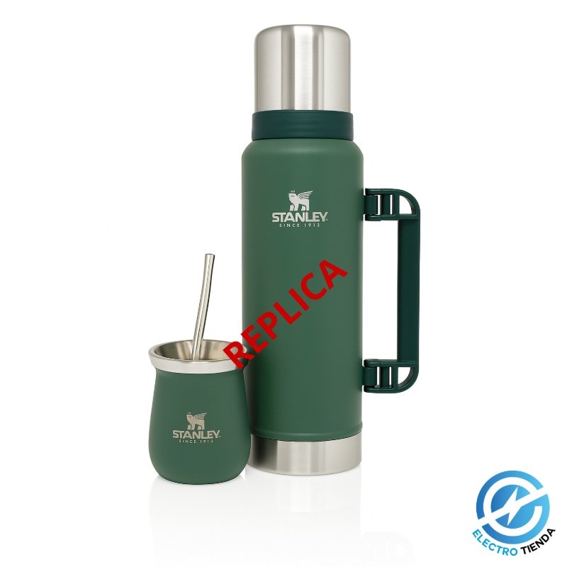 Set Termo + Mate + Bombilla Acero Inoxidable – Estilo Stanley