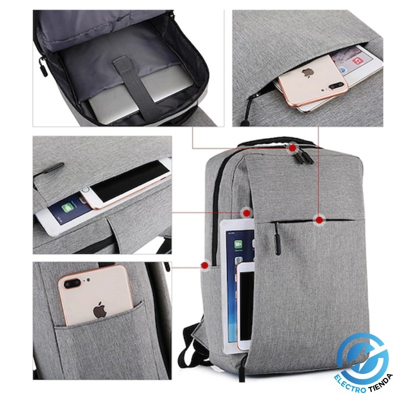 Mochila Porta Notebook 16" C/Carga Usb Tela Antidesgarro