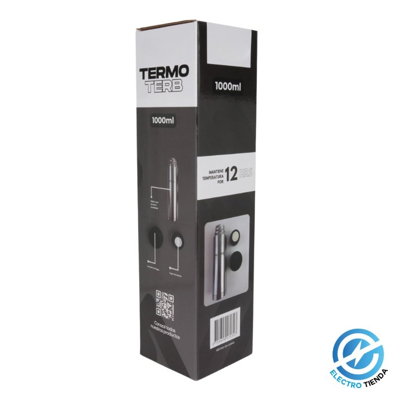 Termo Bala Acero Inoxidable Pico Cebador + Bolso + Llavero 1 Litro