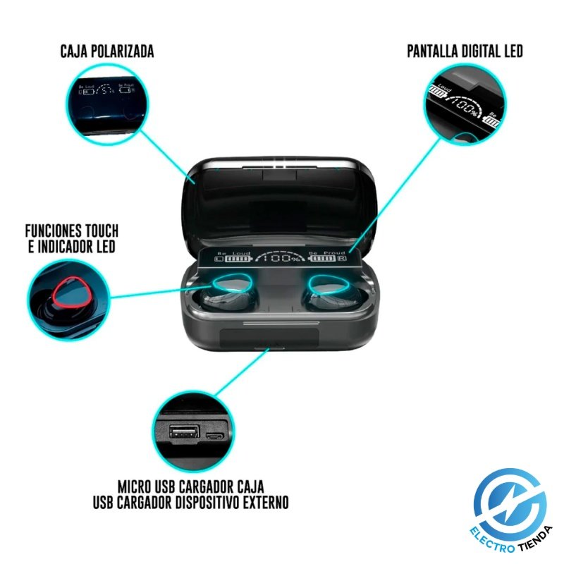 Auriculares M10 Pro Generico Bluetooth Cargador Celular