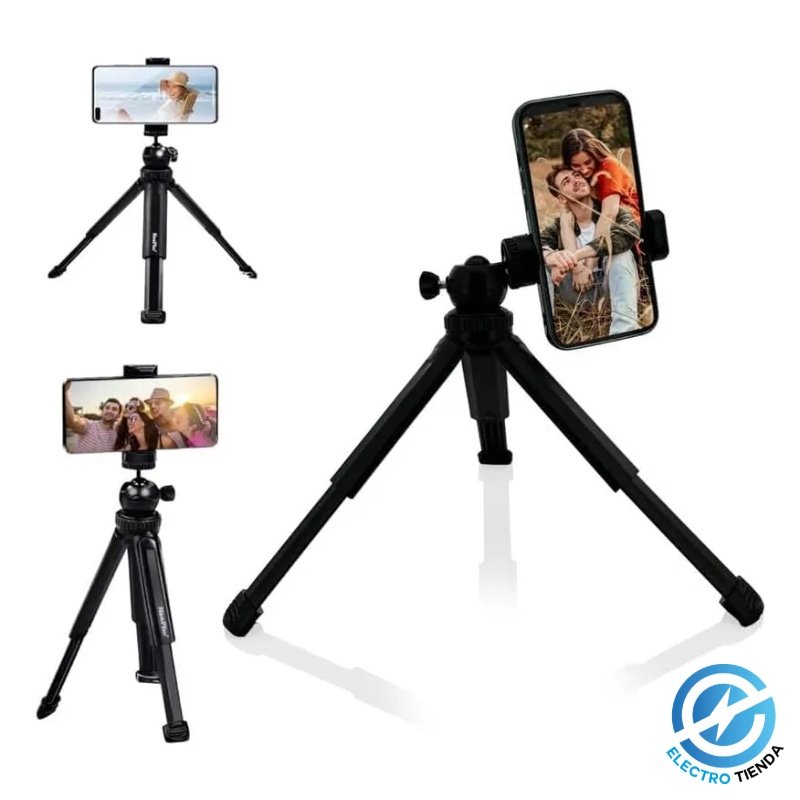 Soporte + Tripode selfie stick extensible con cabezal movil