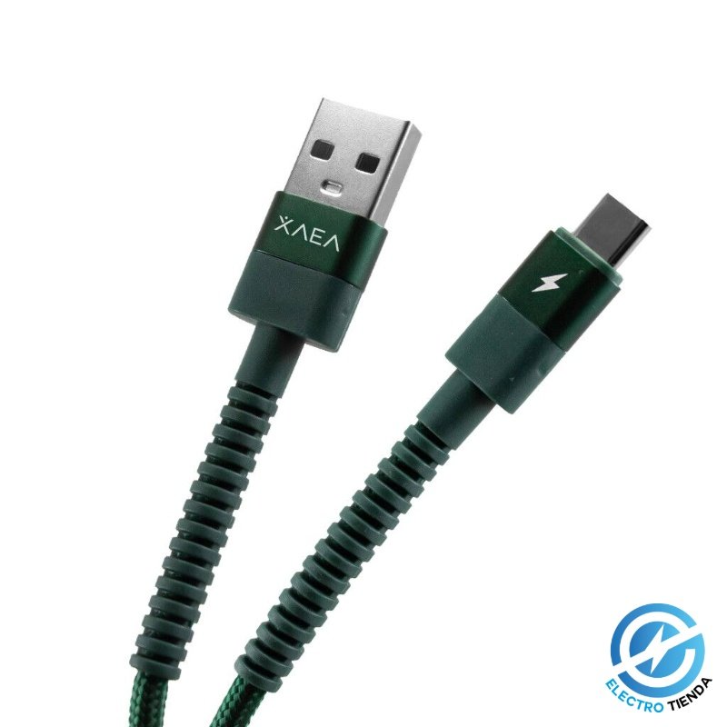 Cable Tipo C a USB reforzado HULK - Verde