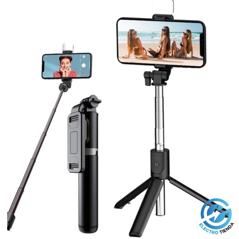 Trípode Extensible + Selfie Stick c/ flash