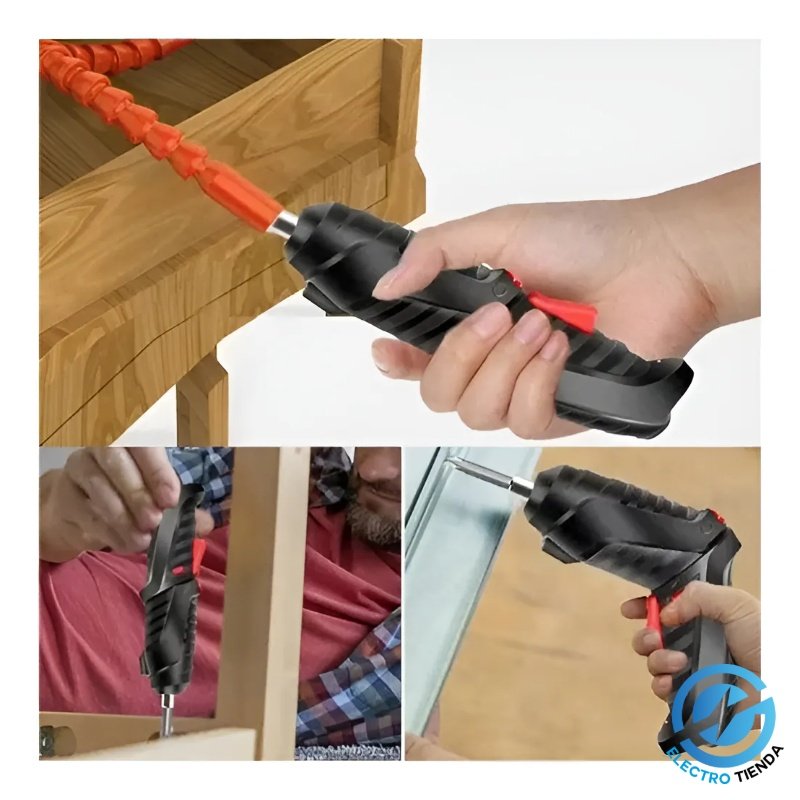 Destornillador Atornillador Electrico Recargable Portatil 47 Color Negro