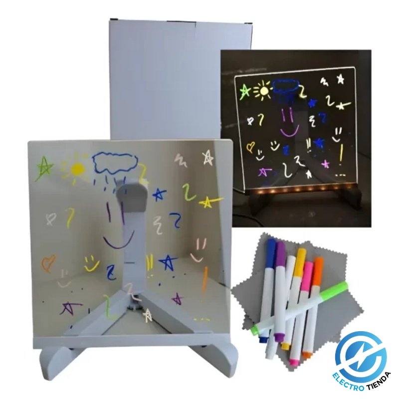 Pizarra LED Marcadores 7 Colores 15x15CM