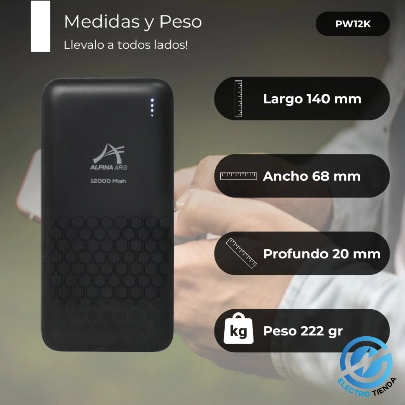 Cargador Portátil Power Bank Turbo 12000 Mah