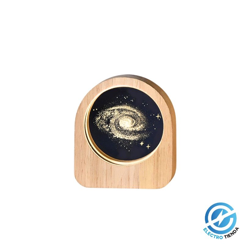 Lampara de Cristal y Madera 6CM