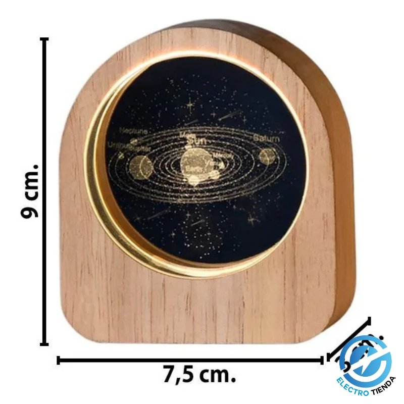 Lampara de Cristal y Madera 6CM