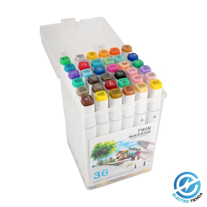 Set de 36 Fibrones Tinta al Agua Pastel