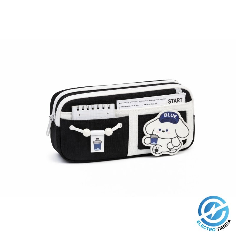 Cartuchera Doble de Tela con Sticker