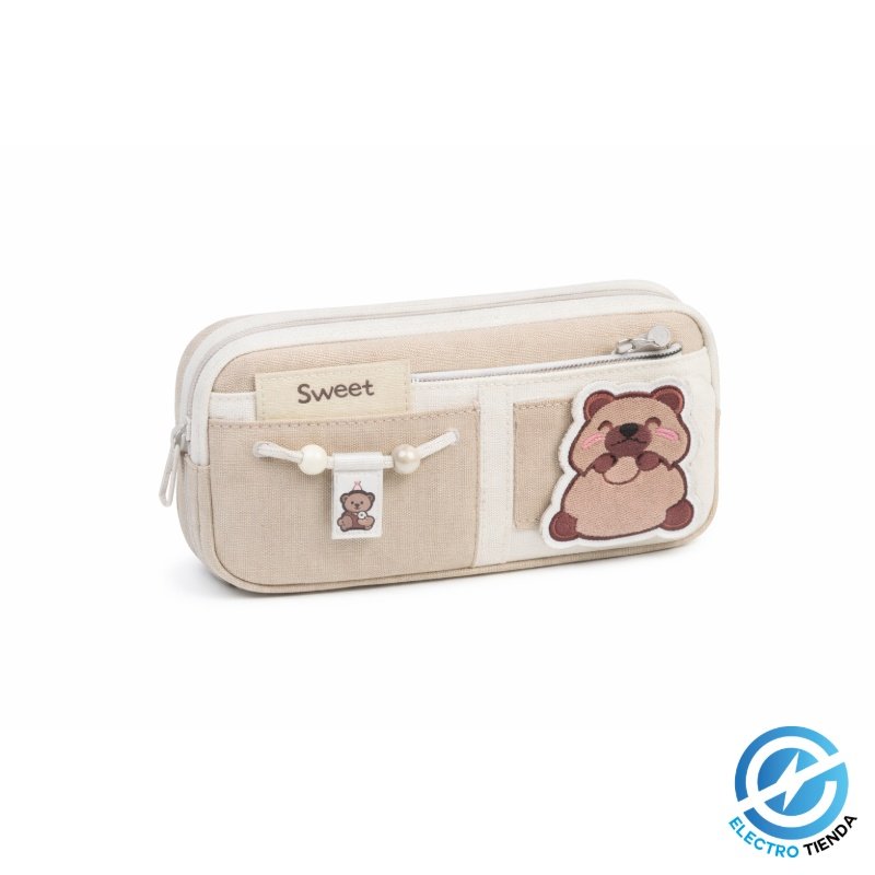 Cartuchera Doble de Tela con Sticker