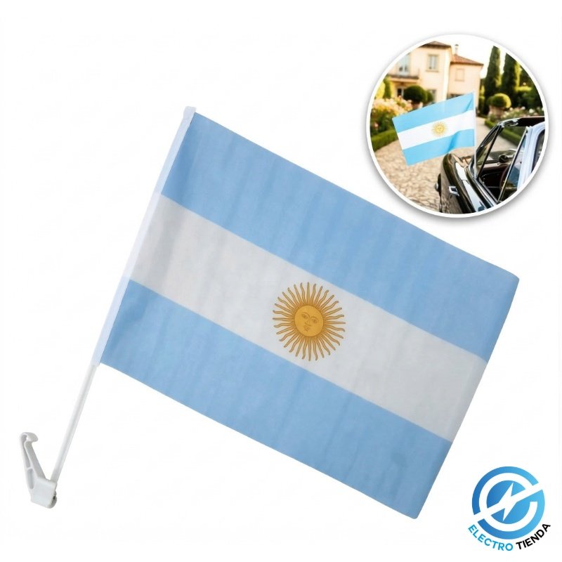 Bandera Argentina Para Auto - Edición Caravana Mundial 2026