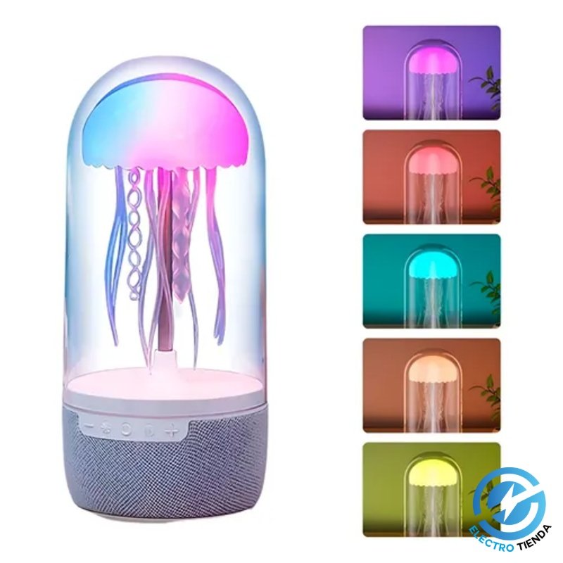 Lámpara Velador Medusa Luces Led Rgb Parlante Bluetooth Usb