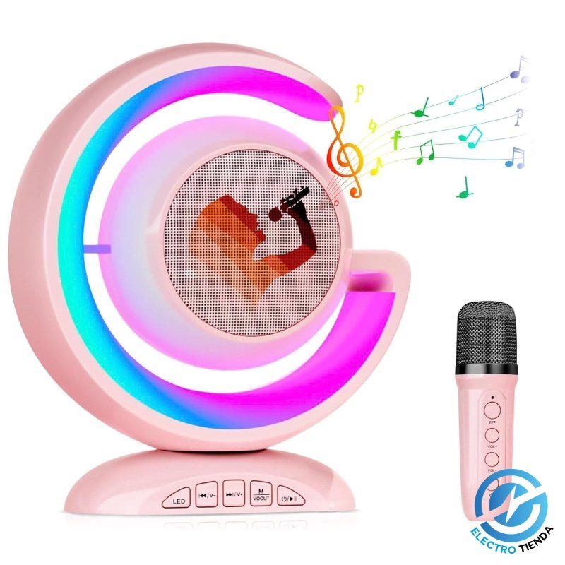 Parlante Karaoke Inalámbrico con Micrófono y Show de Luces