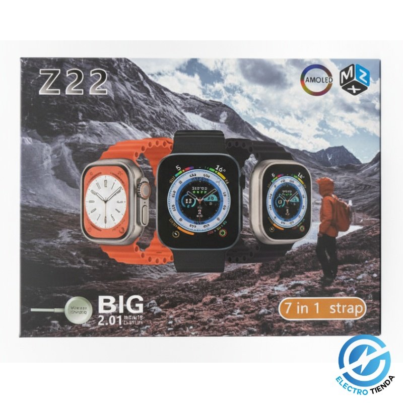 Smartwatch Z22 con Pantalla AMOLED + 7 Correas Intercambiables