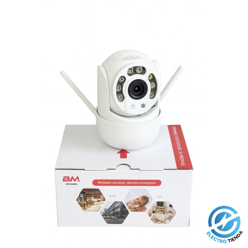Cámara de Seguridad Inteligente WiFi 360° BM – Visión Nocturna y Detección de Movimiento