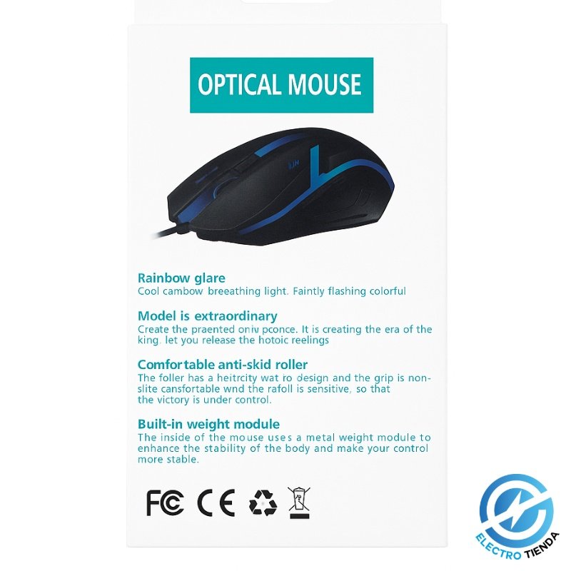 Mouse Gamer Óptico S1 RGB – Cableado, Iluminación Rainbow, Ergonómico