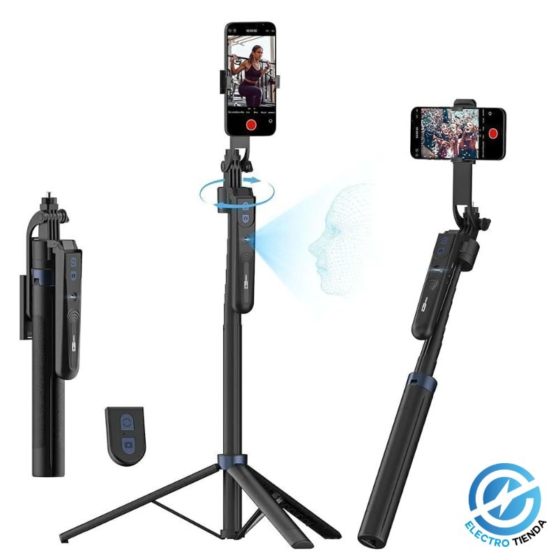 Trípode Inteligente con Seguimiento Facial 360° y Control Remoto Bluetooth