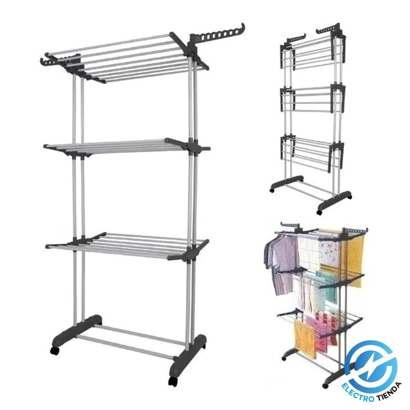 Tender Vertical de 3 Niveles con Ruedas