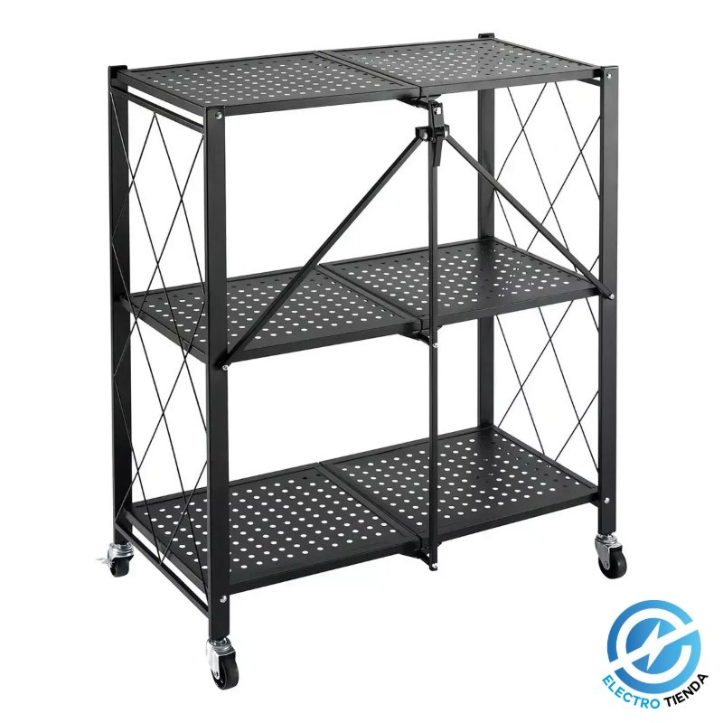 Estanteria plegable 3 niveles con ruedas