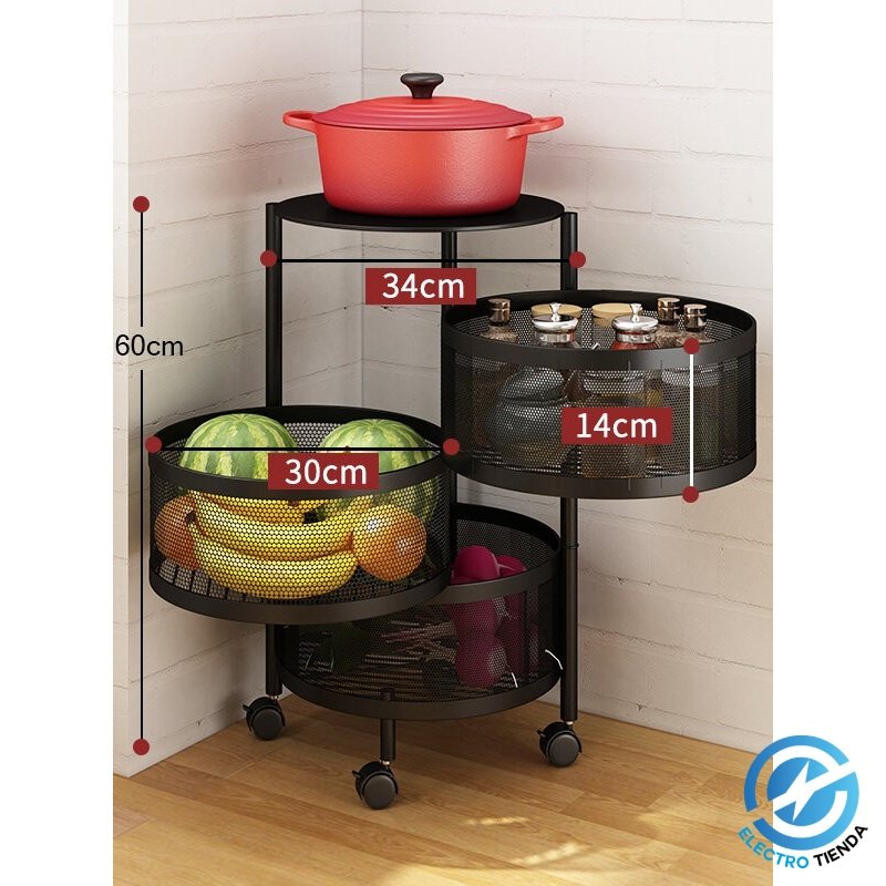 Esquinero redondo con 3 cestos